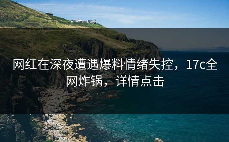 网红在深夜遭遇爆料情绪失控，17c全网炸锅，详情点击